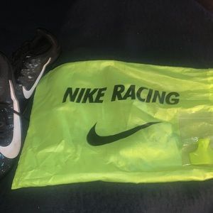 Nike Track shoes- Size 11, black with blue and purple spots.